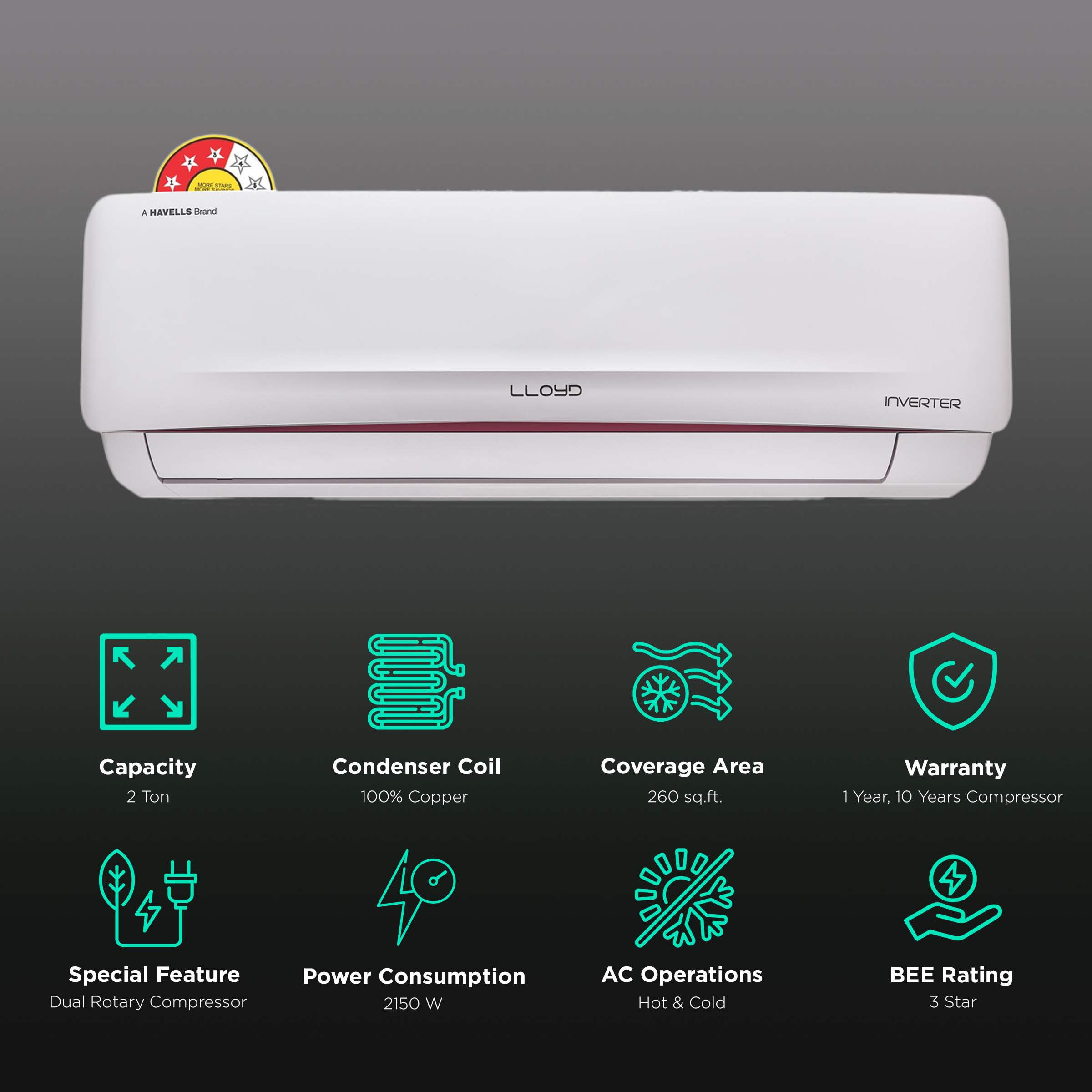 Hot and cold ac 2 hot sale ton price